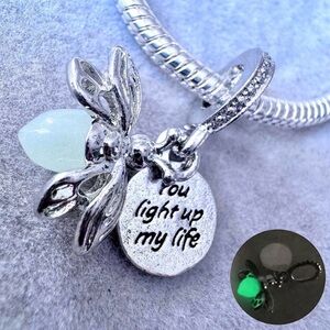 Firefly Glow in the Dark Dangle Charm fits PANDORA Silver You Light Up My Life